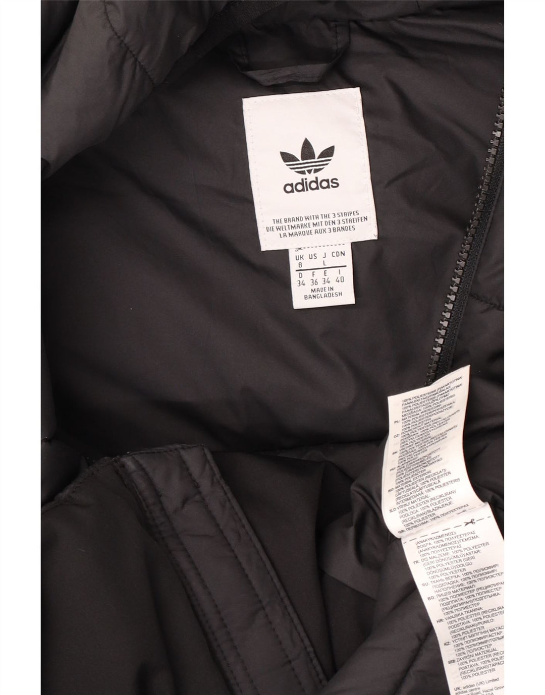 Adidas hættejakke til kvinder UK 8 Lille sort polyester