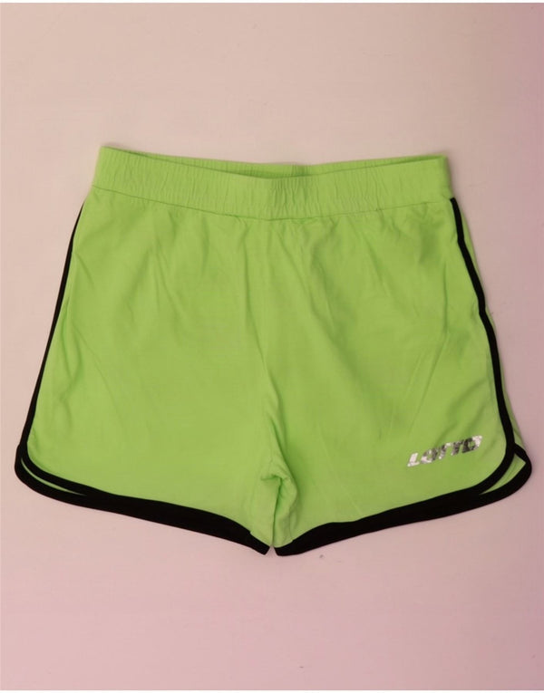 Lotto Womens Sport Shorts UK 16 Large Green Cotton