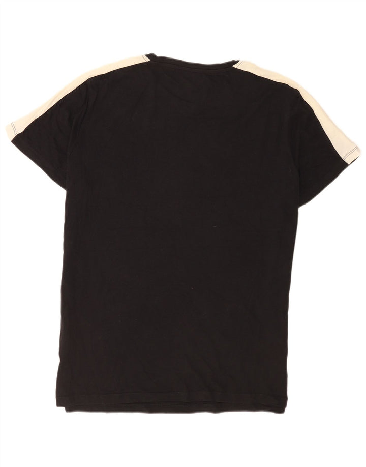 Jack & Jones Herre T-Shirt Top Stor Sort Colourblock Bomuld
