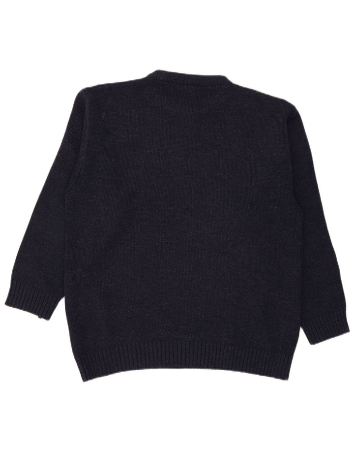 Four Seasons Herre Crew Neck Jumper Sweater Medium Navy Blue stribet akryl