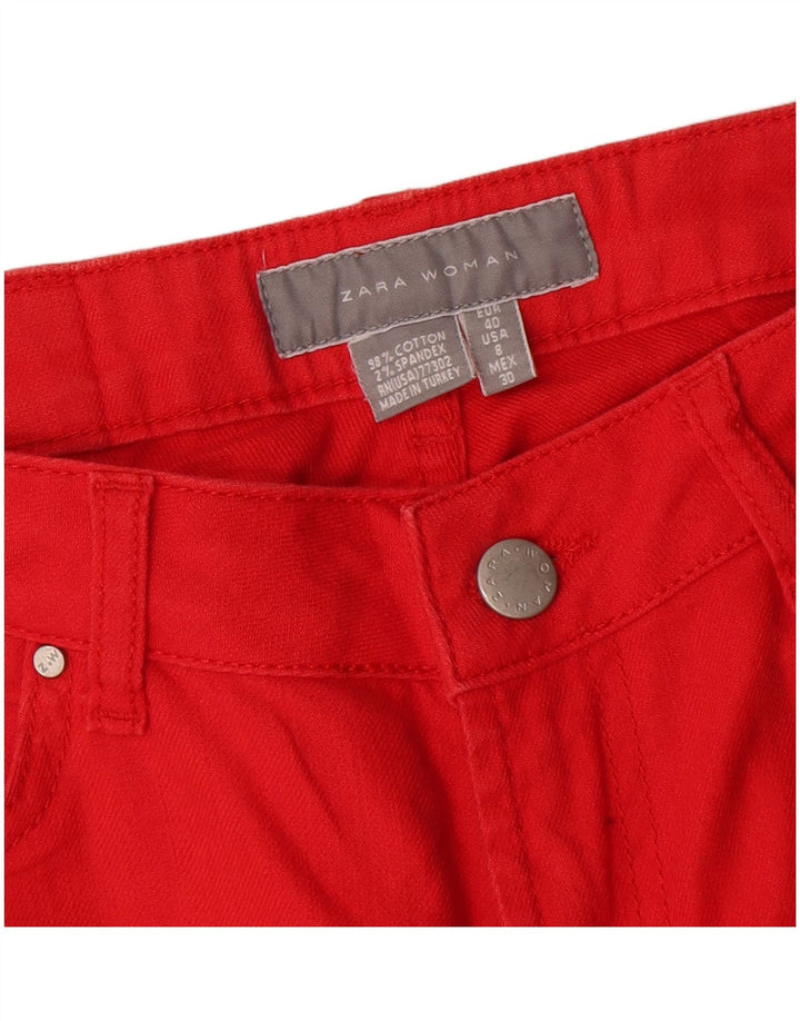 Zara Dame Straight Jeans EU 40 Medium W30 L31 Rød Bomuld