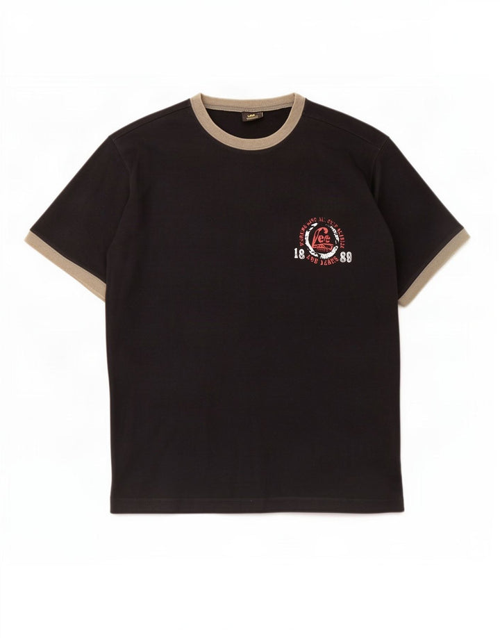 Lee Herre T-Shirt Top Stor Sort Bomuld