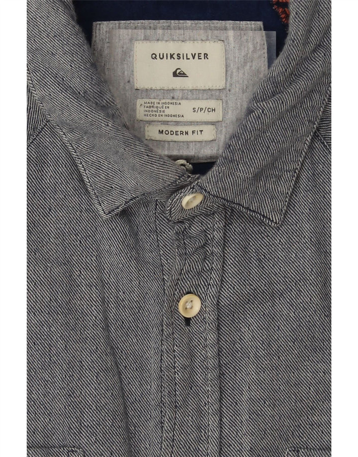 QUIKSILVER Mens Flannel Shirt Small Grey Pinstripe Vintage Quiksilver and Second-Hand Quiksilver from Messina Hembry 