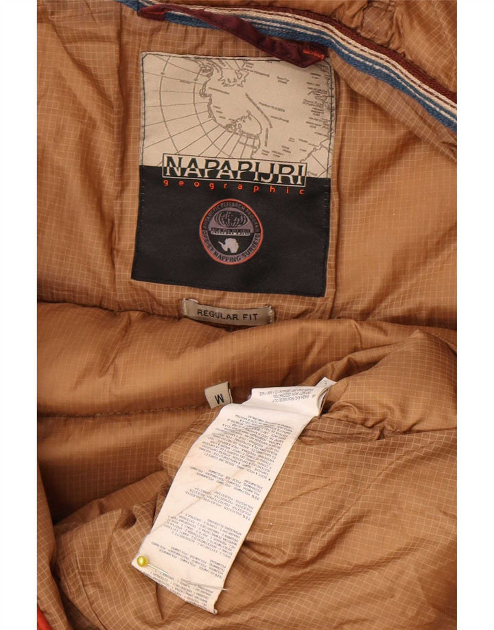 Napapijri Herre hættepolstret jakke UK 38 Medium Khaki Colourblock