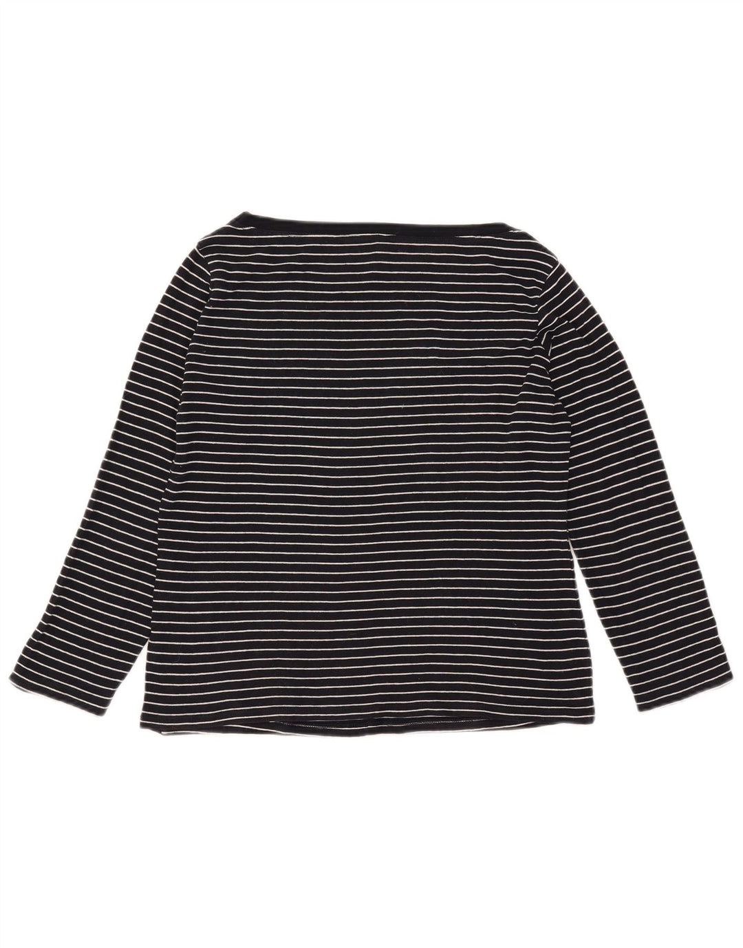 Marks & Spencer Dame Top Langærmet UK 16 Large Navy Blue Pinstripe