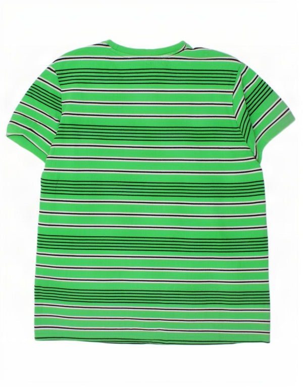 Ellesse Girls T-Shirt Top 11-12 År Grøn Stribet Bomuld