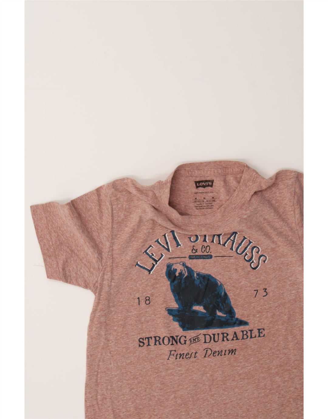 LEVI'S Boys Graphic T-Shirt Top 10-11 Years Medium Pink Flecked Vintage Levi's and Second-Hand Levi's from Messina Hembry 