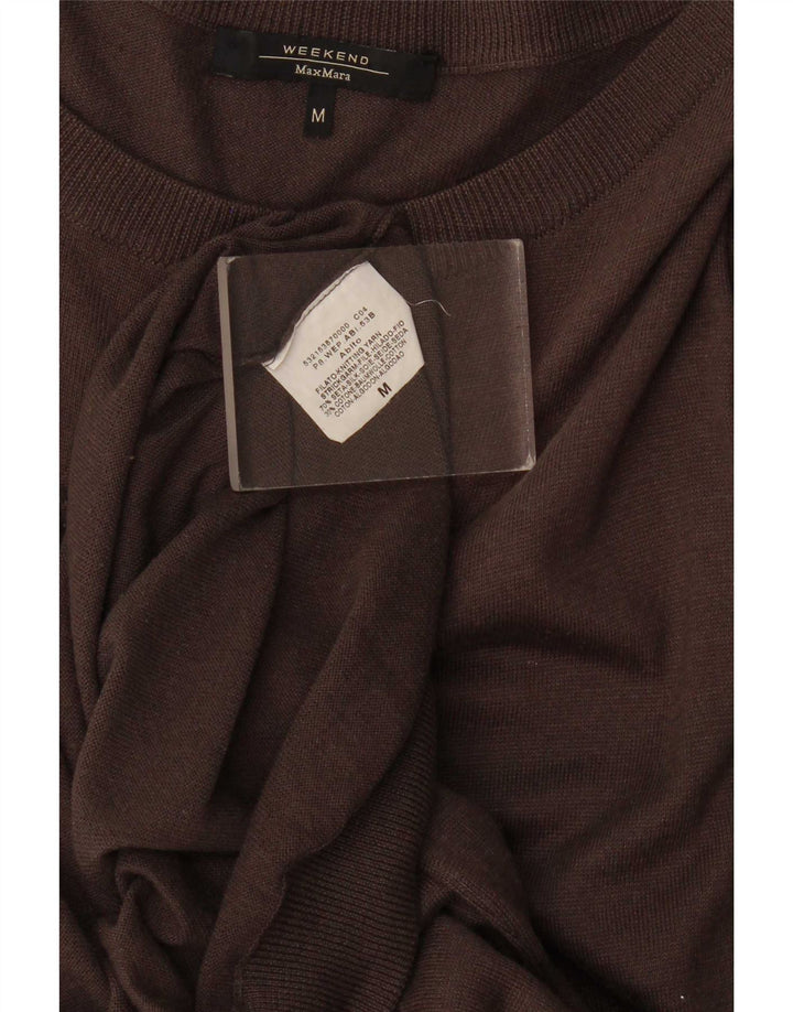 Max Mara Dame Weekend Kortærmede Jumper Kjole UK 12 Medium Grå Silke