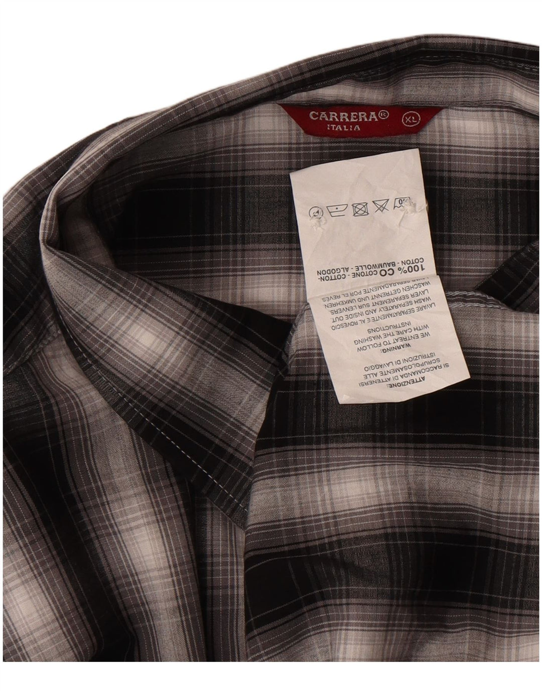 Carrera Flannelskjorte til mænd XL sort ternet bomuld