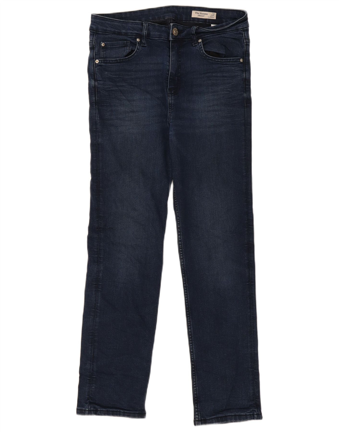 Marks & Spencer Lige jeans til kvinder UK 12 Medium W30 L28 Marineblå