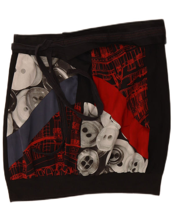 Desigual Graphic Mini-nederdel til kvinder EU 42 Large W34 Black Colourblock