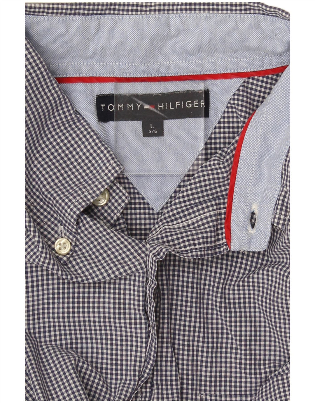 Tommy Hilfiger Herreskjorte Stor marineblå Gingham