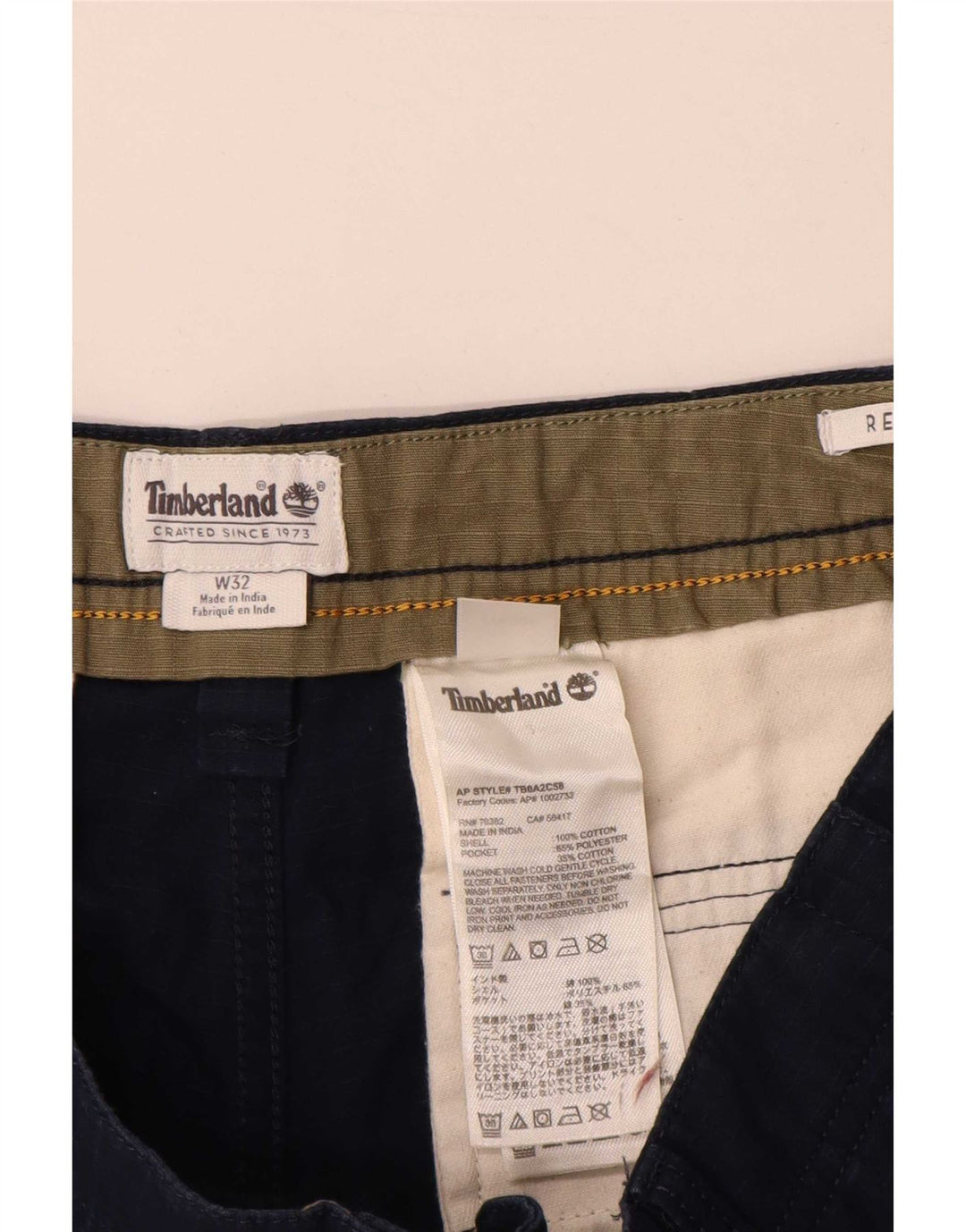 Timberland Herre Cargo Shorts W32 Mellem marineblå bomuld