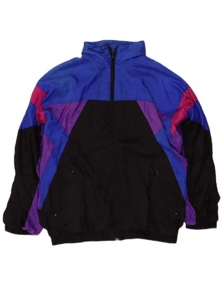 Vintage træningsdragt til mænd Topjakke XL Sort Colourblock Nylon