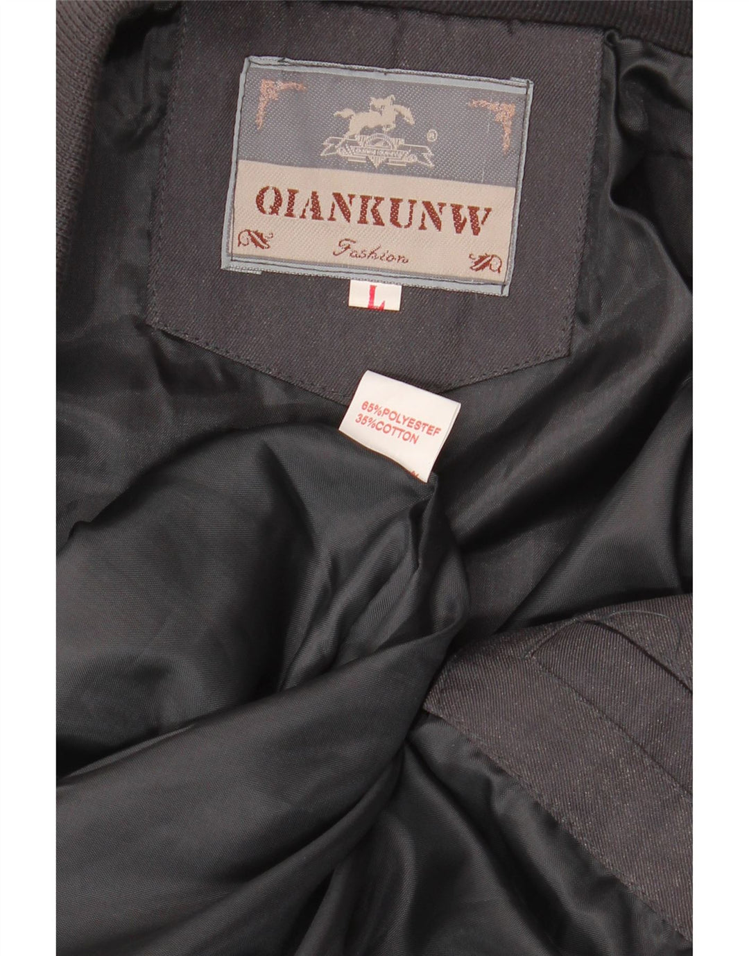 VINTAGE Bomberjakke til mænd UK 40 Large Black Colourblock Polyester