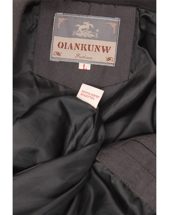 VINTAGE Bomberjakke til mænd UK 40 Large Black Colourblock Polyester