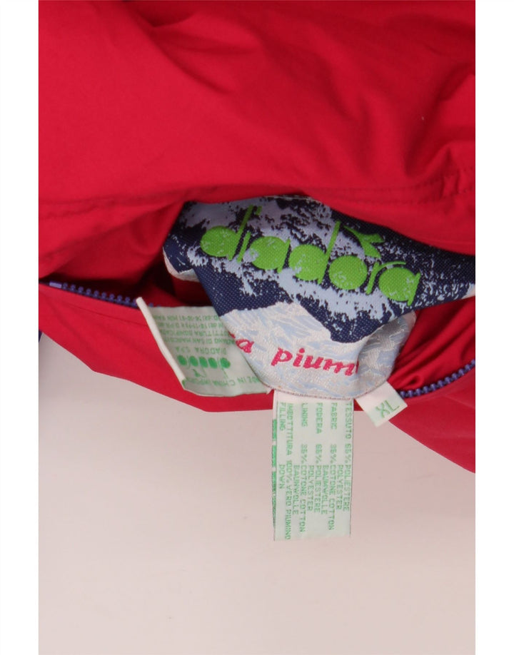 DIADORA Herre Oversized vendbar polstret jakke UK 42 XL Rød Polyester