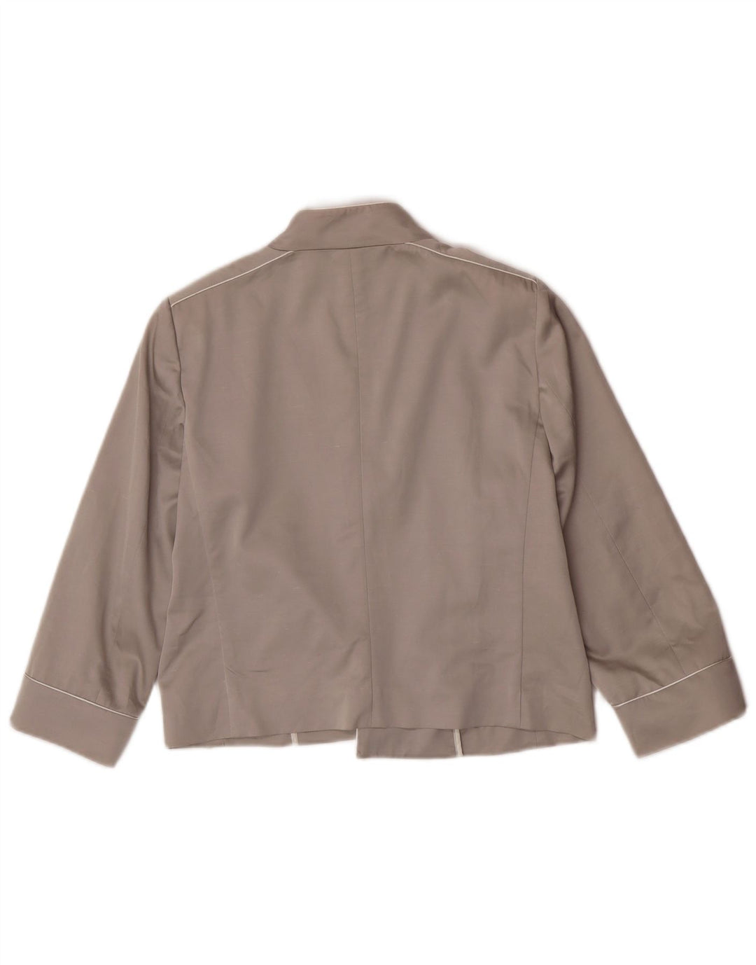 Marella Dame Blazer Open Blazer Jacket UK 16 Stor Grå Viscose
