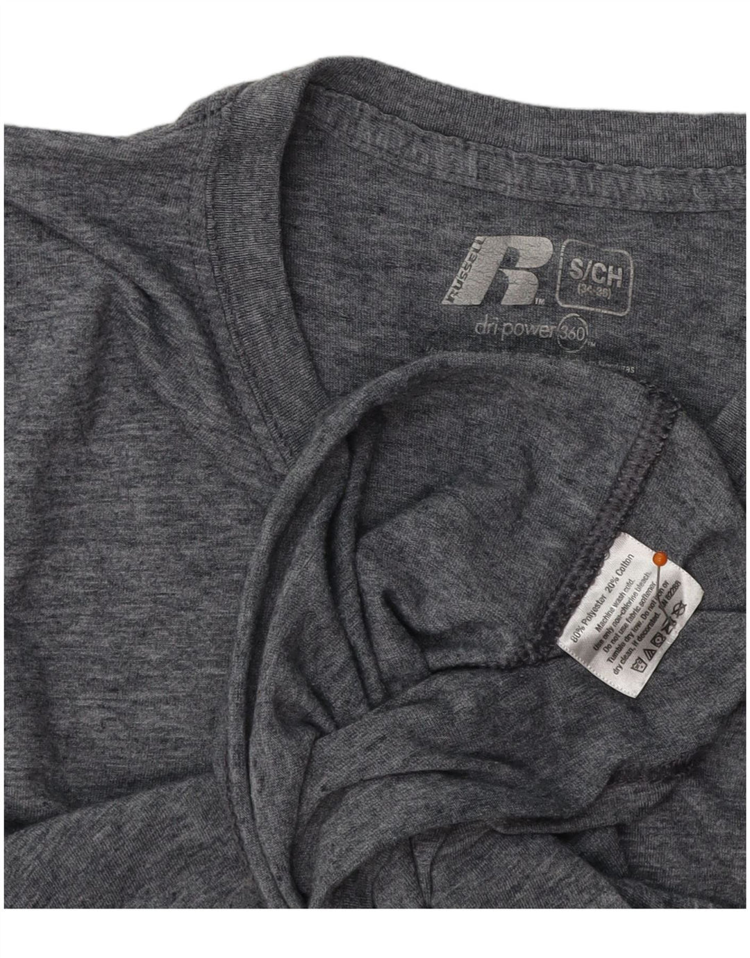 RUSSELL ATHLETIC Herre T-Shirt Top UK 34/36 Lille Grå Polyester