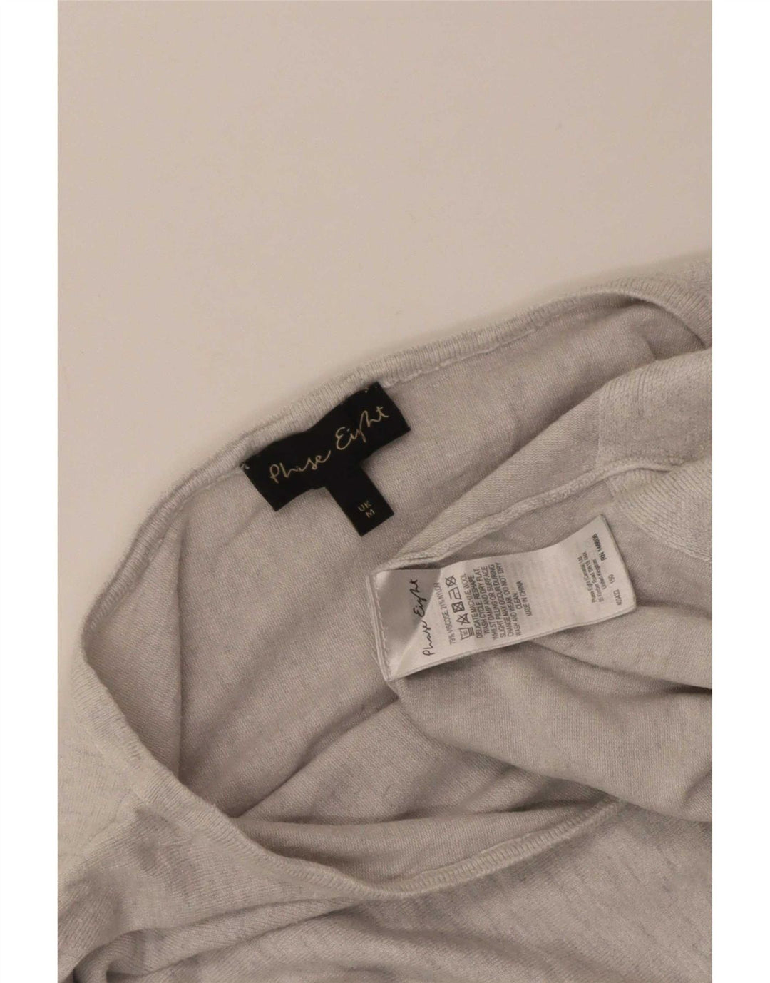 Phase Eight Womens Batwing Crop Top 3/4 ærme UK 14 Medium Grå Flecked