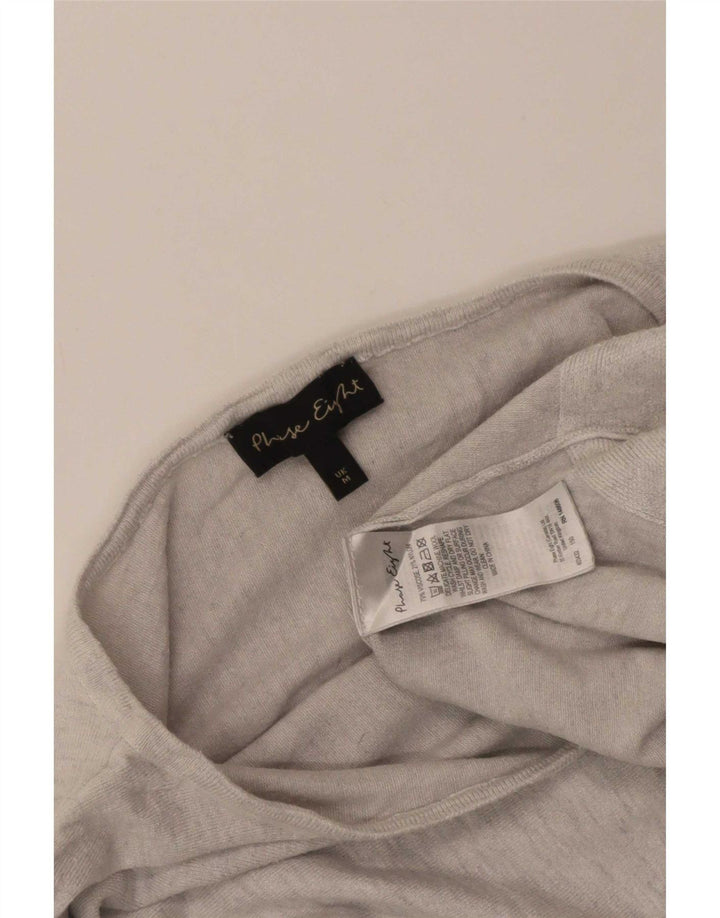 Phase Eight Womens Batwing Crop Top 3/4 ærme UK 14 Medium Grå Flecked