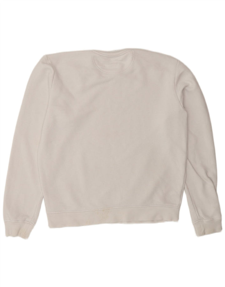 Lacoste Herre grafisk sweatshirt trøje størrelse 3 Lille hvid bomuld