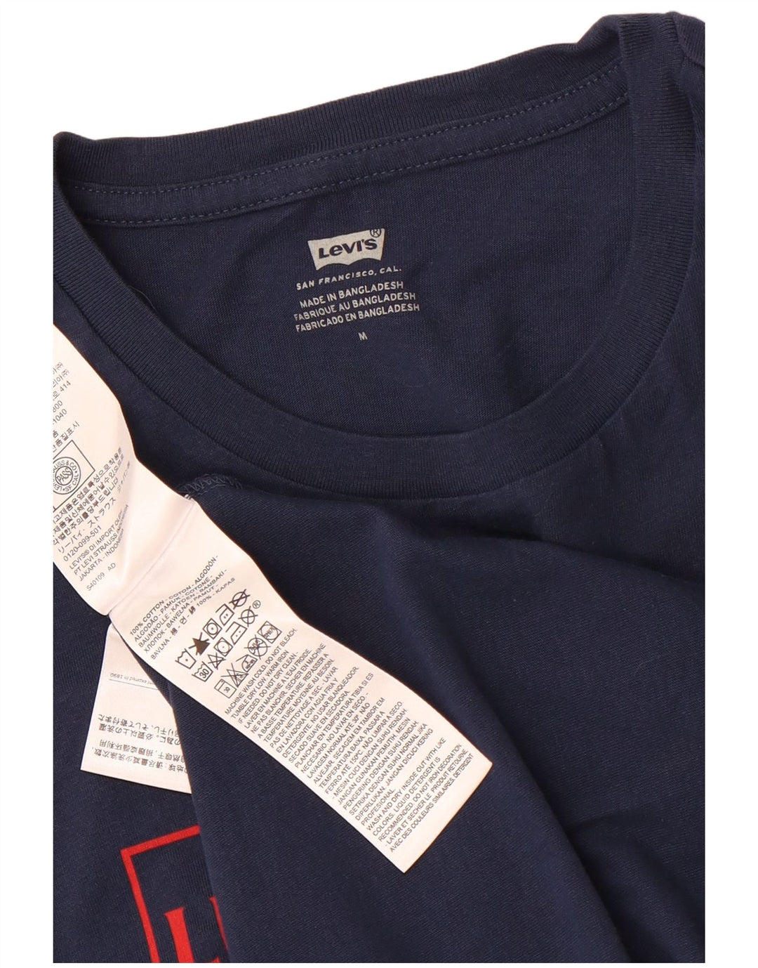 Levi's Herre grafisk T-shirt Top Medium Navyblå Bomuld