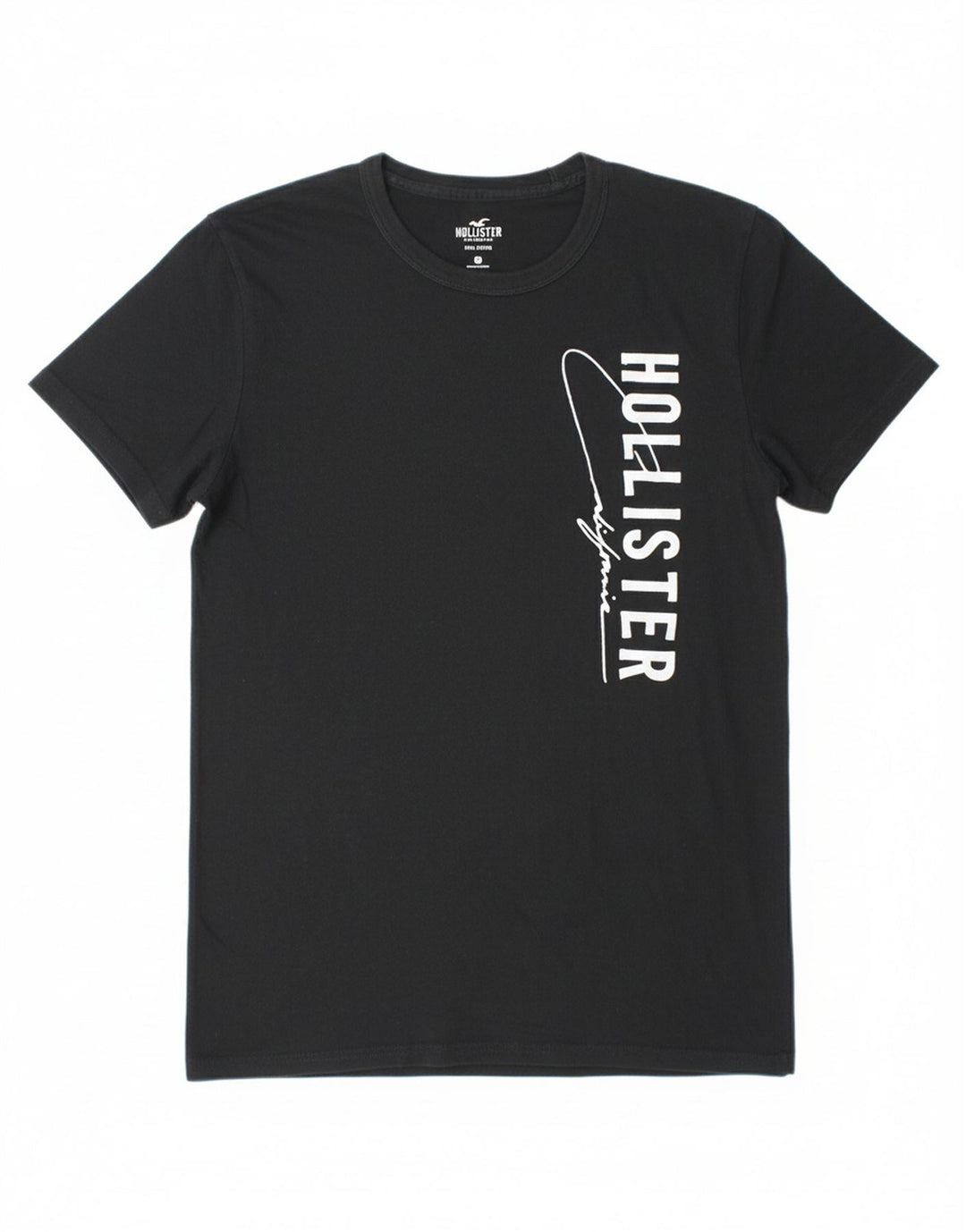 HOLLISTER Mens Graphic T-Shirt Top Small Black Cotton
