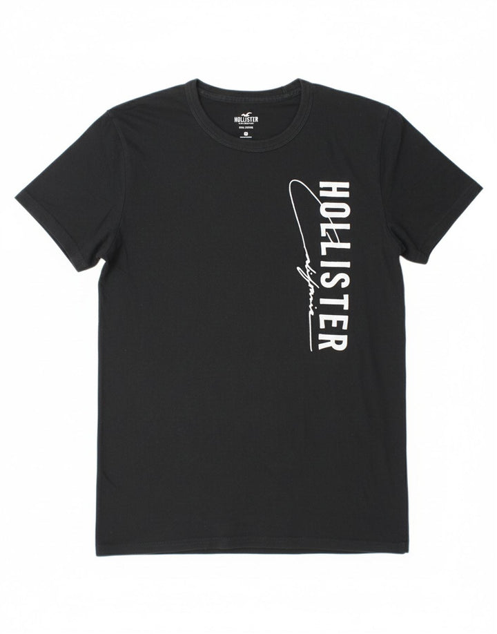 HOLLISTER Mens Graphic T-Shirt Top Small Black Cotton