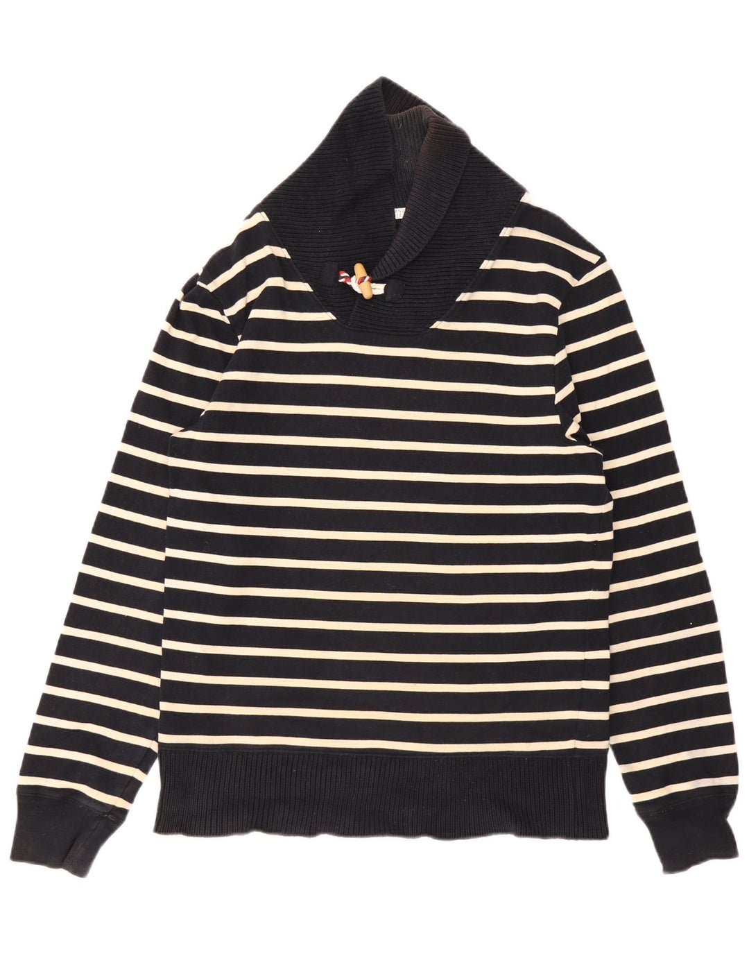 Zara Herre Sjalhalstrøje Sweater Medium Marineblå Stribet