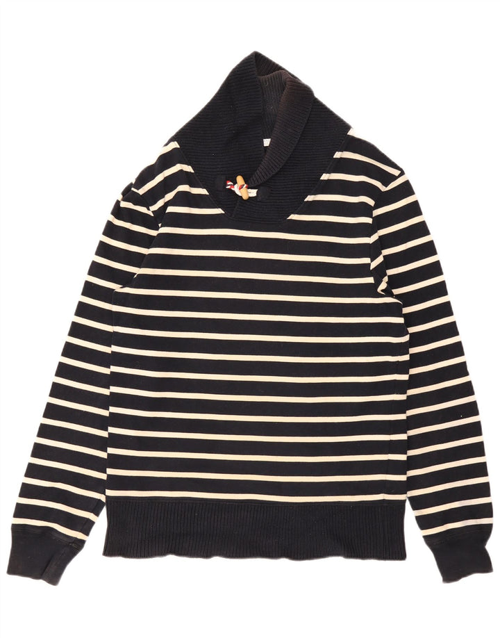 Zara Herre Sjalhalstrøje Sweater Medium Marineblå Stribet