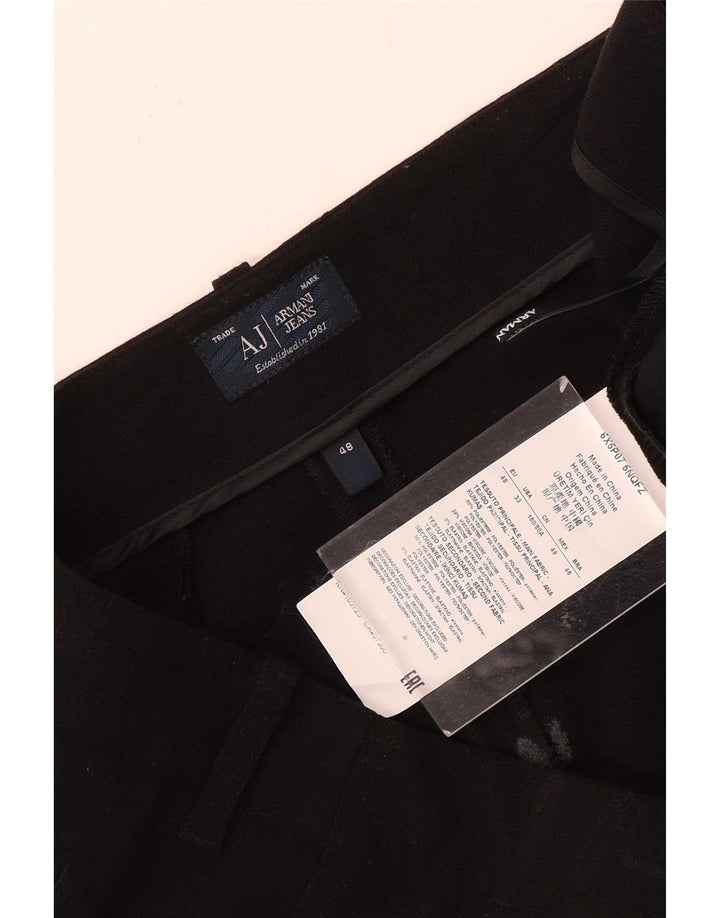 Armani Dame Slim Chino Bukser IT 48 XL W34 L31 Sort Polyester