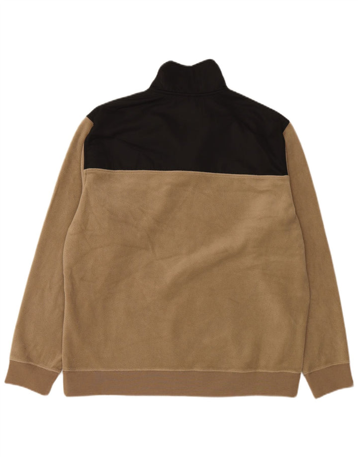 Zara Sweatshirt med lynlås til mænd, stor Beige Colourblock Polyester