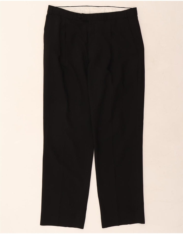 Marks & Spencer Herre Pegged Suit Bukser W36 L31 Sort Polyester