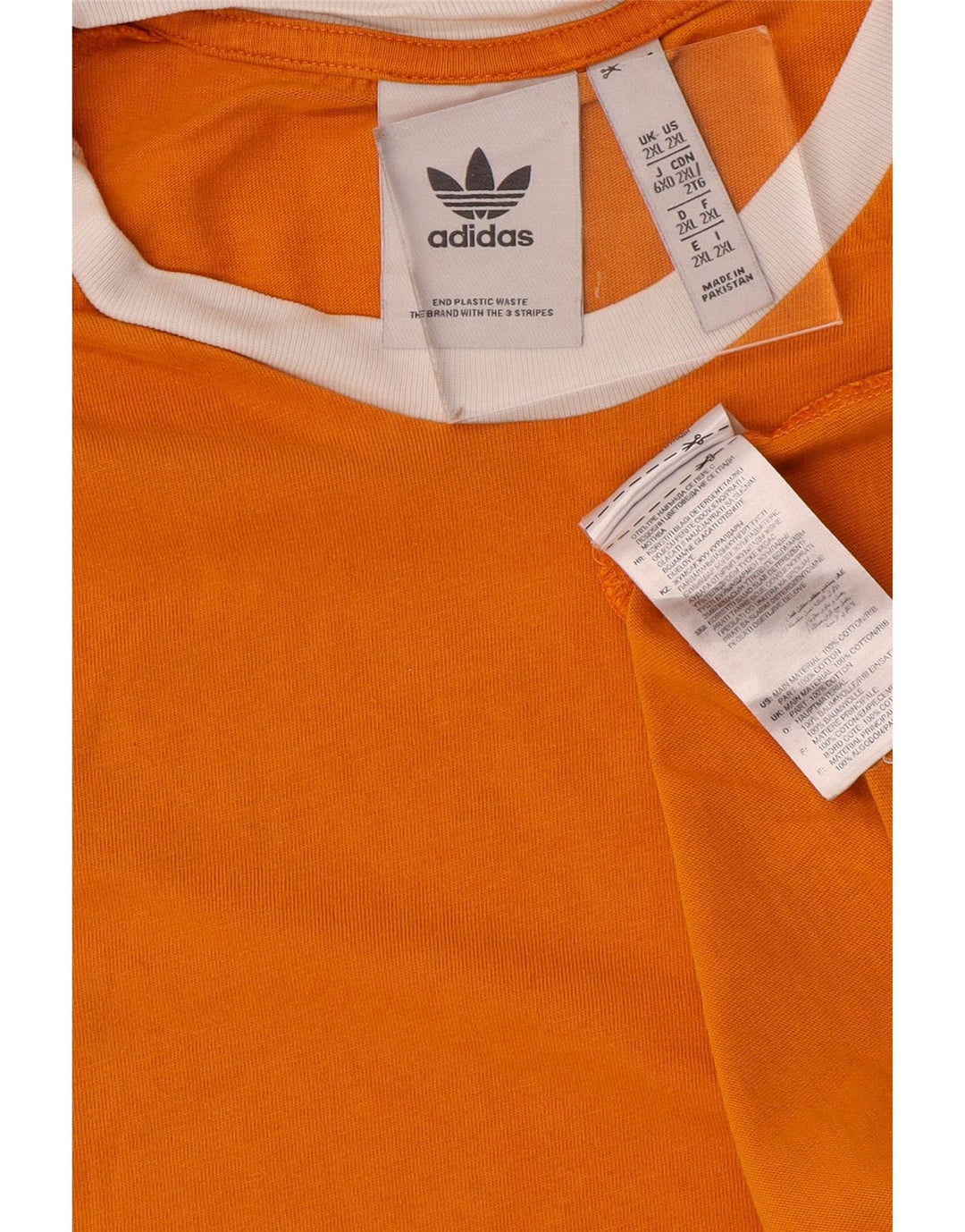 Adidas Herre T-Shirt Top 2XL Orange Bomuld