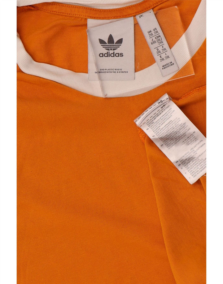 Adidas Herre T-Shirt Top 2XL Orange Bomuld