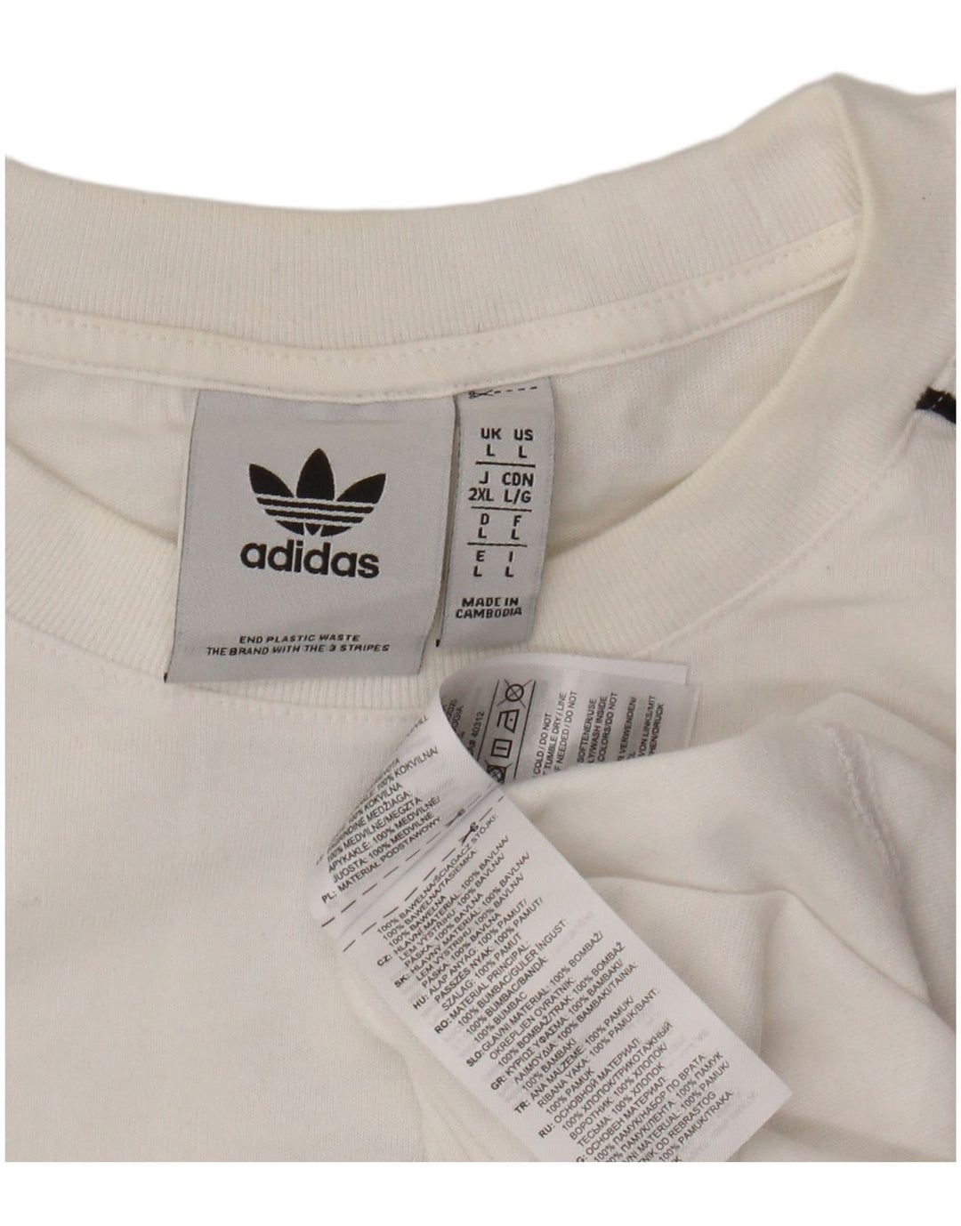 ADIDAS Grafisk T-shirt top til mænd Stor hvid bomuld