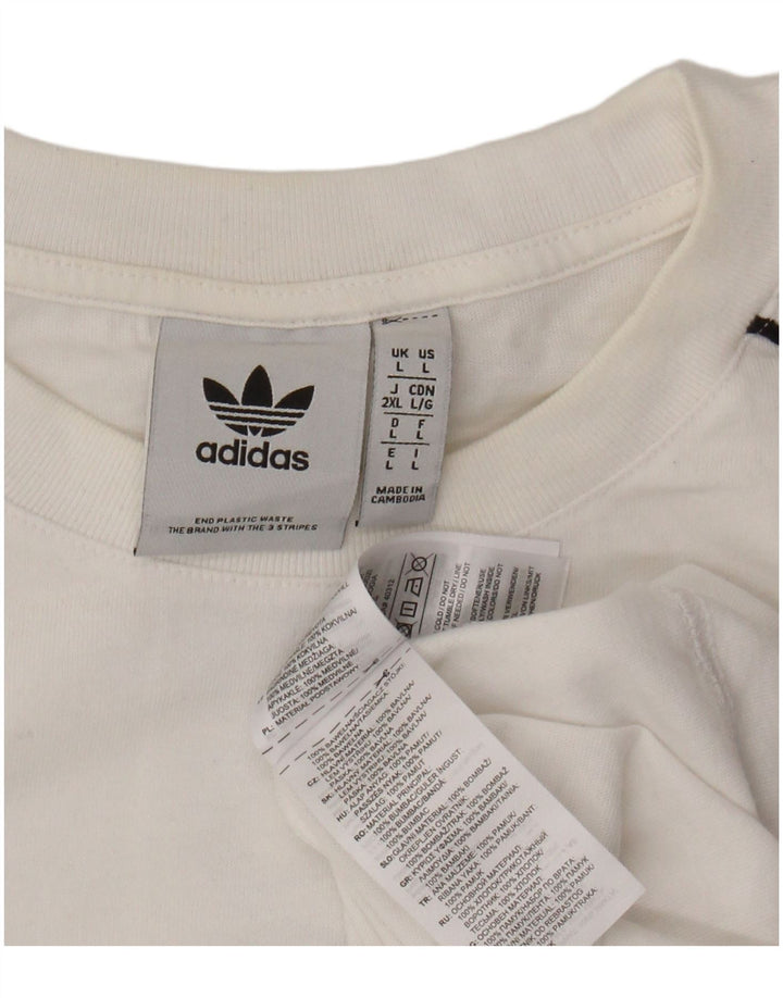 ADIDAS Grafisk T-shirt top til mænd Stor hvid bomuld