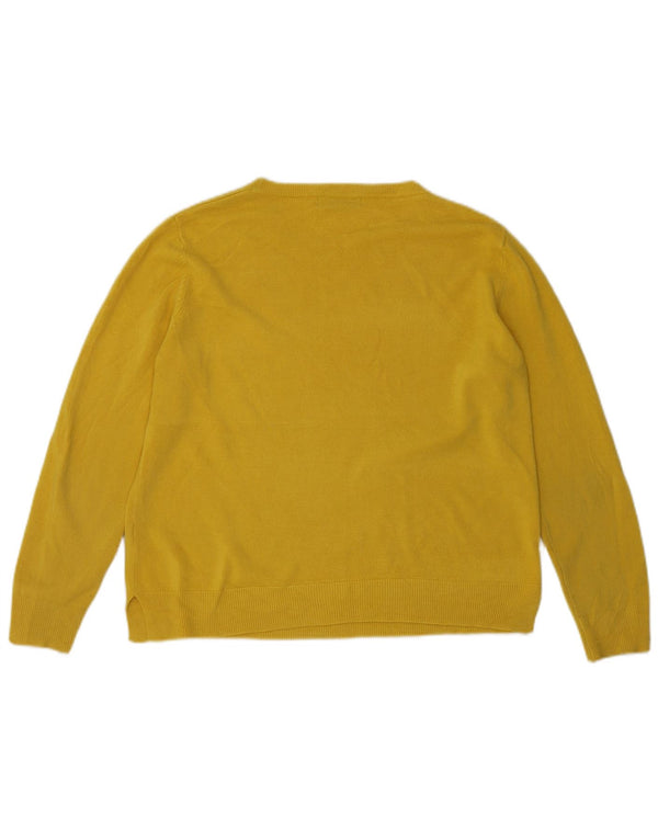 Marks & Spencer Dame sweater med rund hals DK 16 Stor gul akryl