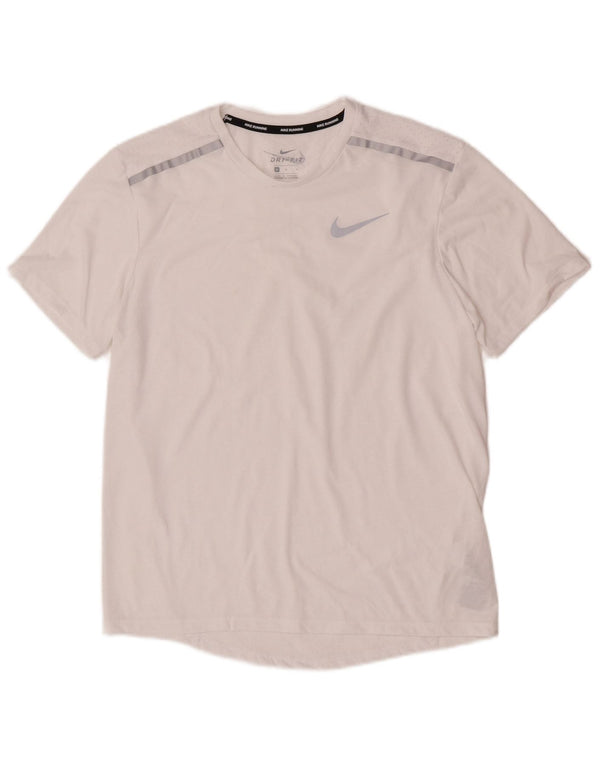 Nike Herre Dri Fit grafisk T-shirt Top Medium White Polyester