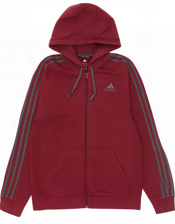 Adidas Herre Loose Fit Hættetrøje Sweater med lynlås Lille Bourgogne bomuld