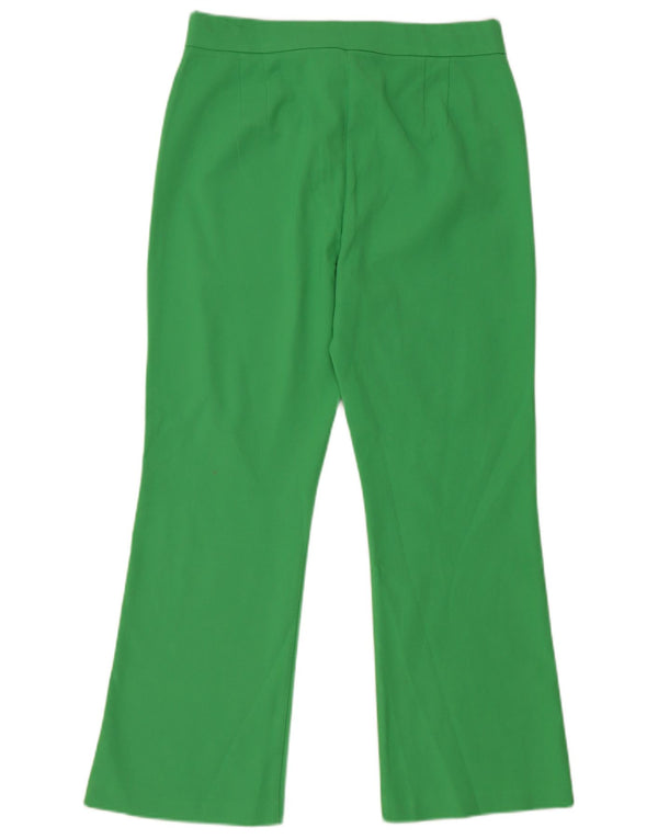 Zara Dame Højtalje Bootcut Casual Bukser Large W30 L26 Grøn Bomuld