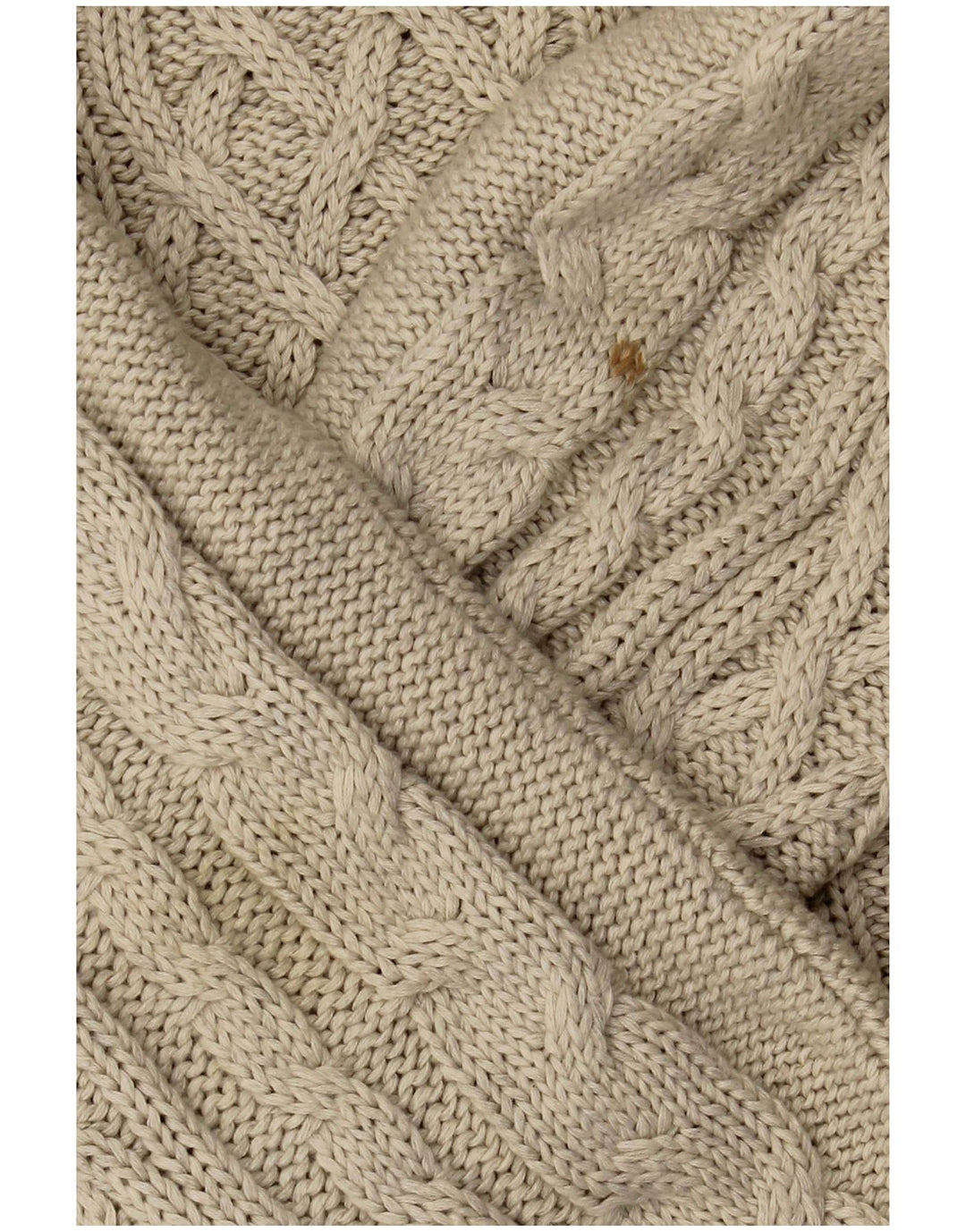 Zara Herre Boat Neck Jumper Sweater Stor Beige Bomuld
