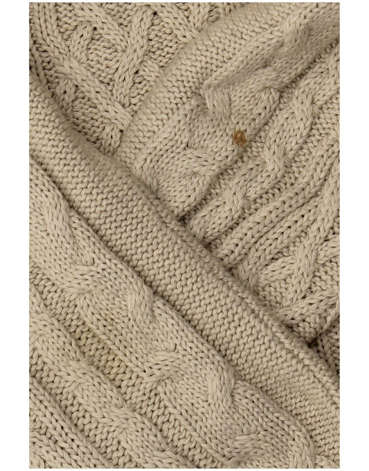 Zara Herre Boat Neck Jumper Sweater Stor Beige Bomuld