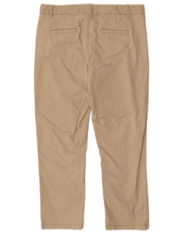 Fat Face Dame Cropped Trousers UK 12 Medium W32 L24 Beige Bomuld