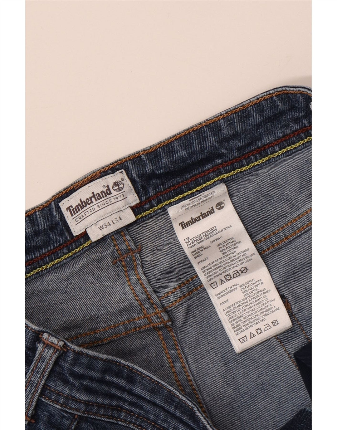 TIMBERLAND Slim Jeans til mænd W34 L29 blå bomuld