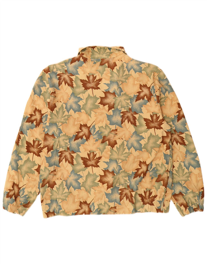 Vintage dame bomberjakke UK 14 Medium Beige Floral Polyester