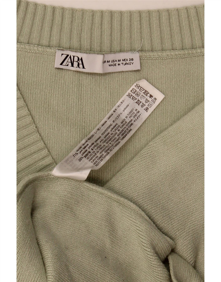 Zara Dame Oversized Vest Tank Top UK 14 Medium Khaki Viscose