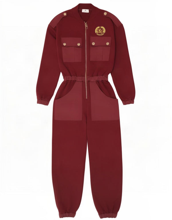 Elisabetta Franchi Militær Jumpsuit til kvinder IT 42 Medium rødbrun bomuld