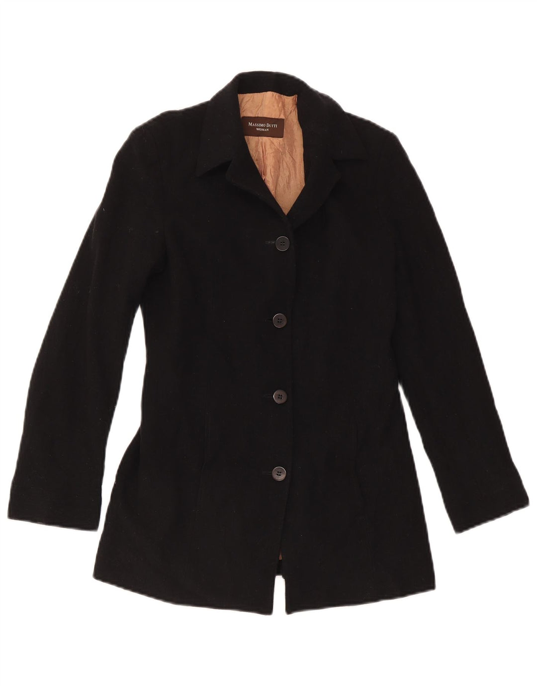 Massimo Dutti Dame 4-knaps blazerjakke EU 38 Lille sort uld